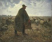 jean-francois millet Shepherd Tending His Flock oil painting on canvas